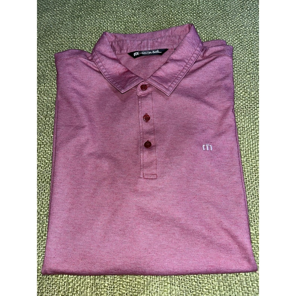 Travis Mathew Polo Shirt Mens XL Pink Golf Fashion Logo‎ (Leslie's )